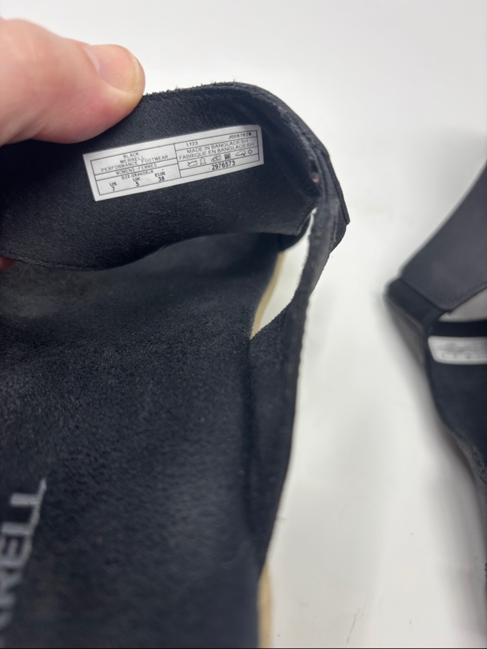 Merrell Black Slide Sandals with Tan Sole 7 - Picture 8 of 8